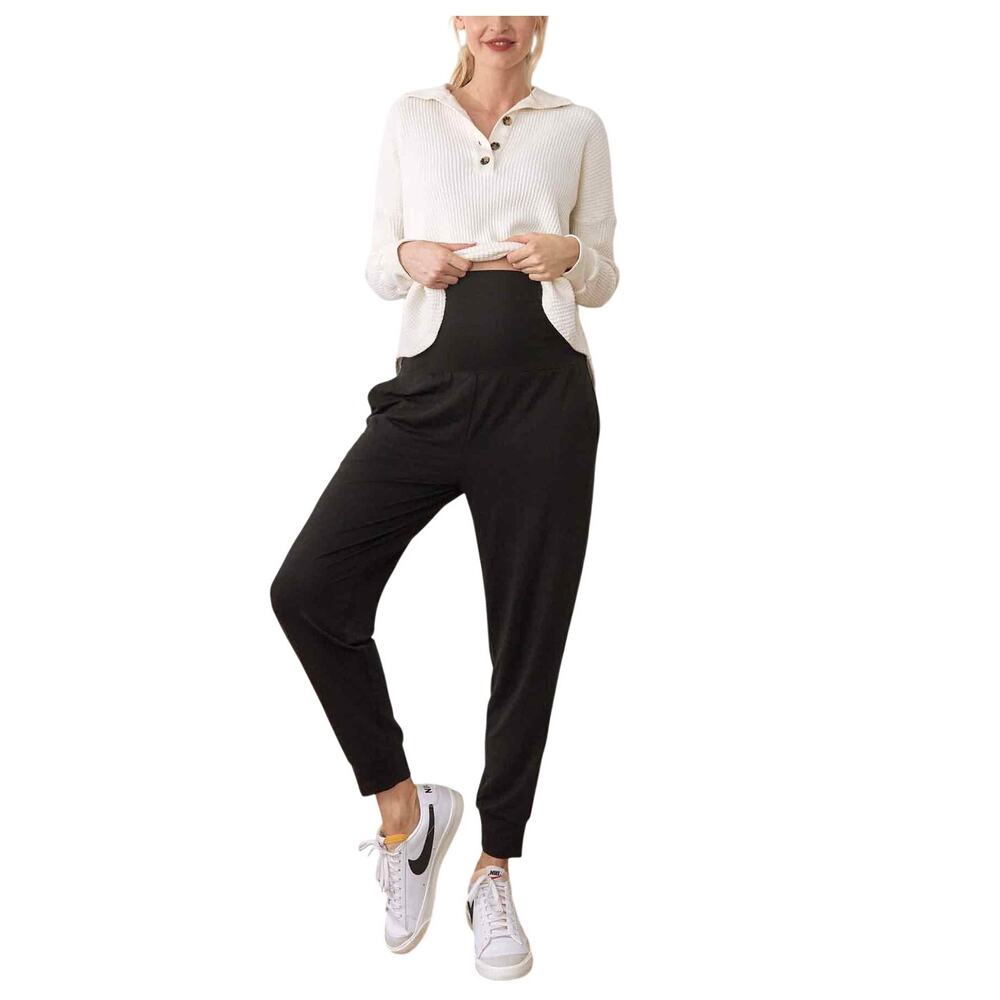 Hatch Relaxed Black Over Under Easy Pants Size S